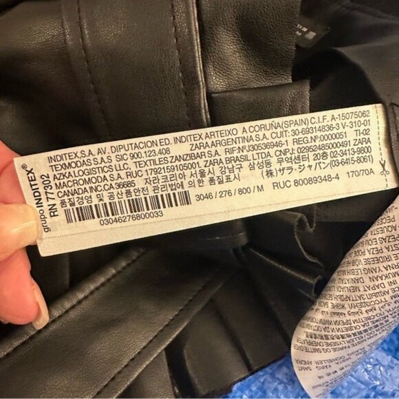 Zara Black Faux Leather Pleated Mini Skirt Women’s Medium Chic Modern Style - Picture 9 of 12